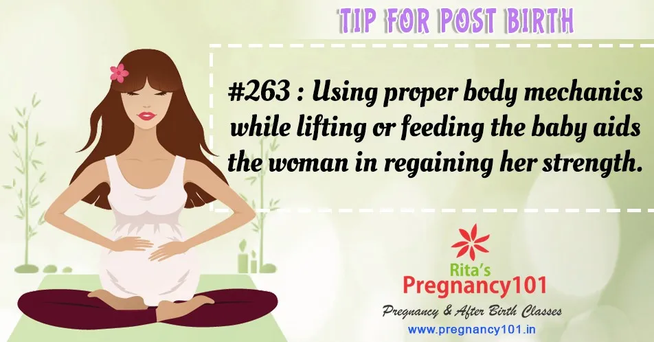 Using proper body mechanics while lifting or feeding the baby aids