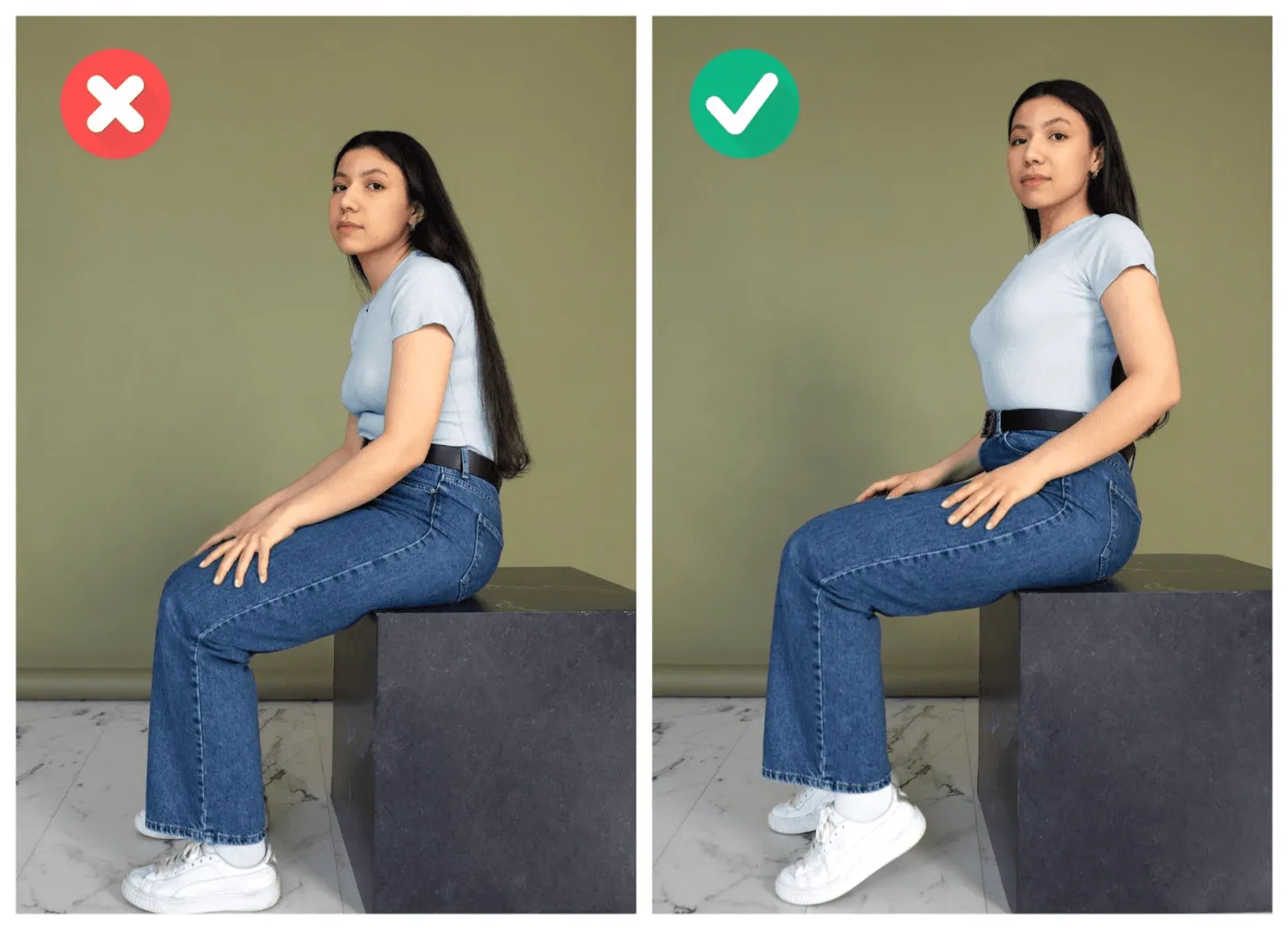 Seated pelvic tilts