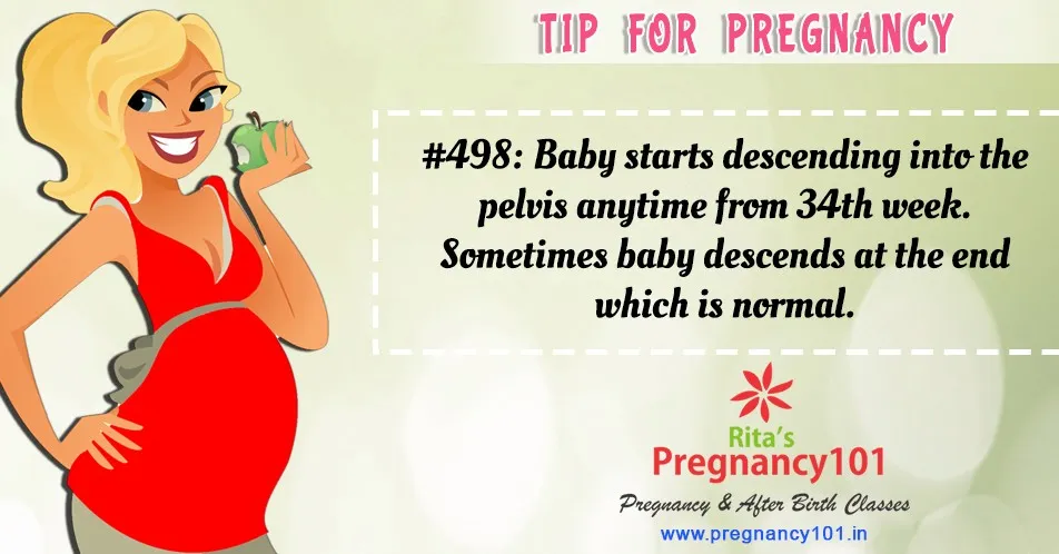 Baby starts descending into the pelvis