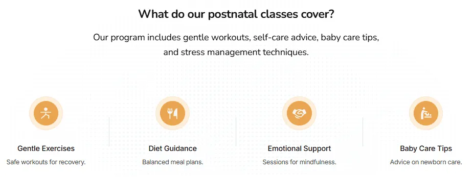 Postnatal classes support sessions