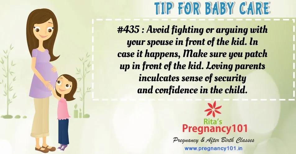 Avoid fighting or arguing with your spouse in front of the kid