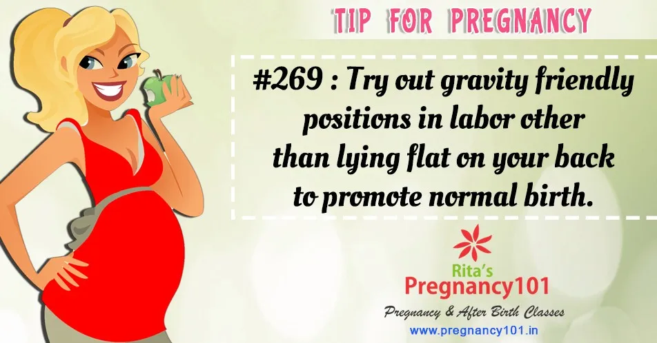 Try out gravity friendly positions in labor