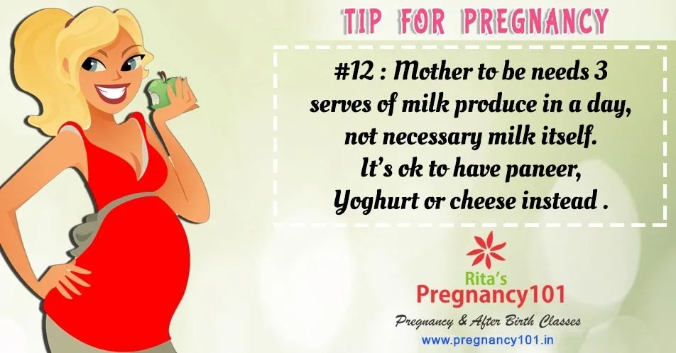 Mother to be needs 3 serves of milk produce in a day