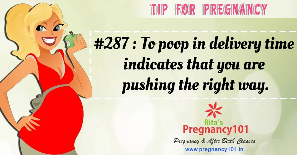To poop in delivery time indicates that you are pushing the right way