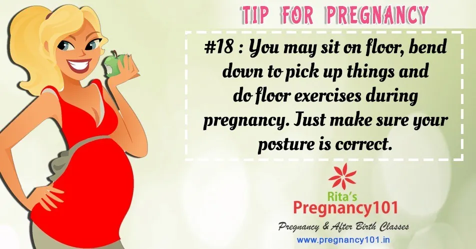 Keep your posture correct during floor exercises for pregnant women