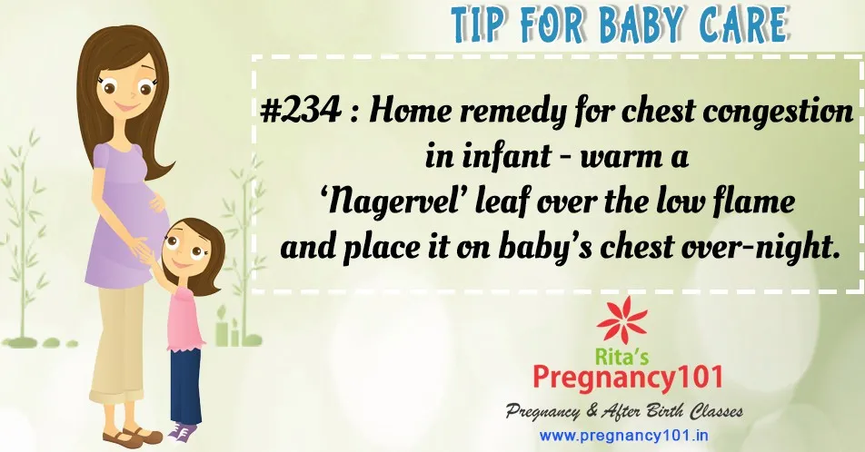 Nagervel leaf over the low flame and place it on babys chest over night