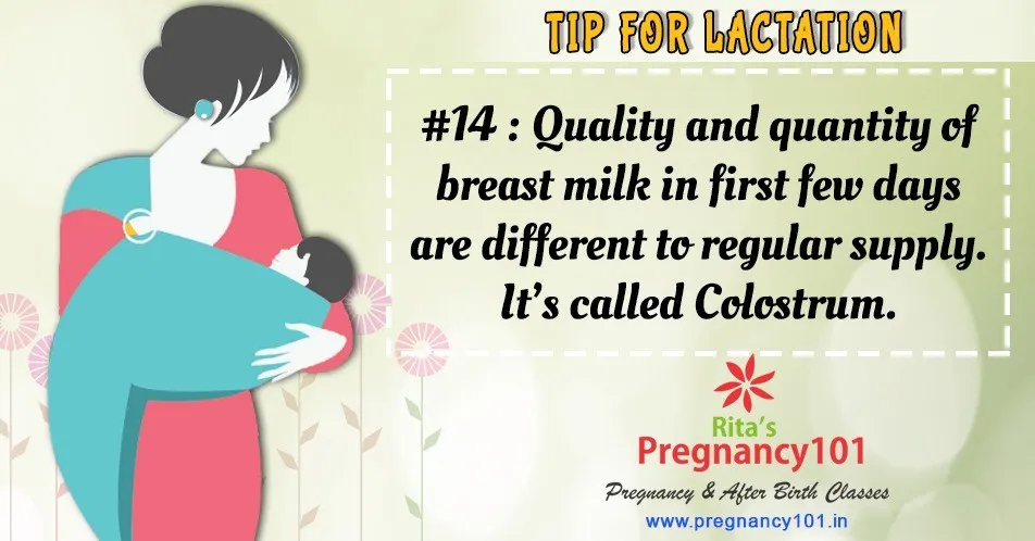 Quality of breast milk in first few days are called colostrum