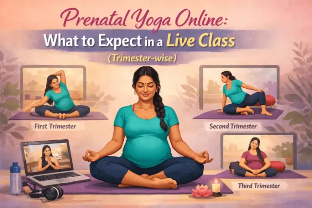 Prenatal yoga online: What to expect in a live class (Trimester-wise)