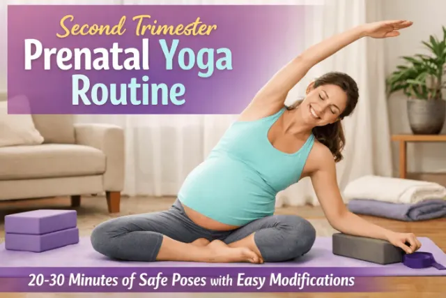 Second trimester prenatal yoga routine: 20-30 minutes of safe poses with easy modifications